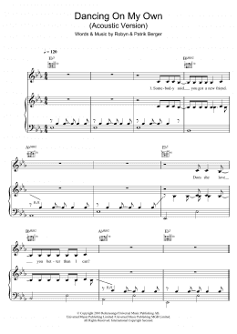 page one of Dancing On My Own (Piano, Vocal & Guitar Chords)