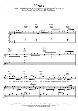 Years (Piano, Vocal & Guitar Chords (Right-Hand Melody)) - Print Now