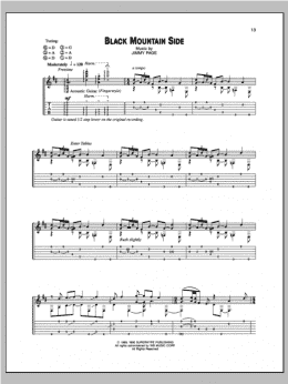 page one of Black Mountain Side (Guitar Tab)