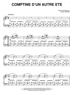 page one of Comptine D'Un Autre Ete (Piano Solo)