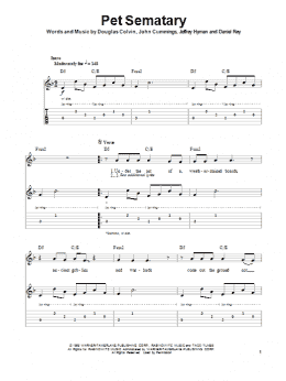 page one of Pet Sematary (Guitar Tab (Single Guitar))