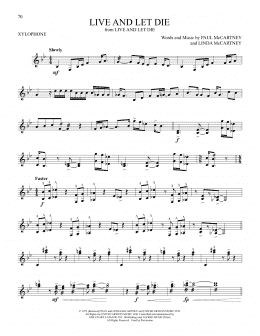 page one of Live And Let Die (Xylophone Solo)