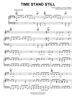 page one of Time Stand Still (Piano, Vocal & Guitar Chords (Right-Hand Melody))
