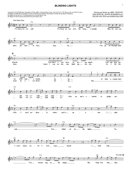 page one of Blinding Lights (Lead Sheet / Fake Book)