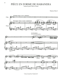 page one of Piece En Forme De Habanera (Flute and Piano)