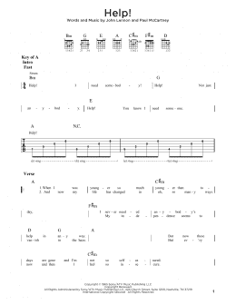 page one of Help! (Guitar Rhythm Tab)