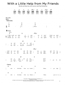 page one of With A Little Help From My Friends (Guitar Rhythm Tab)
