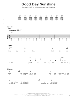 page one of Good Day Sunshine (Guitar Rhythm Tab)