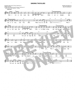 page one of Singing The Blues (Lead Sheet / Fake Book)