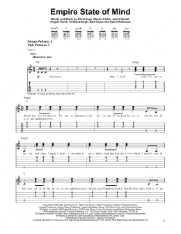 page one of Empire State Of Mind (feat. Alicia Keys) (Easy Guitar Tab)