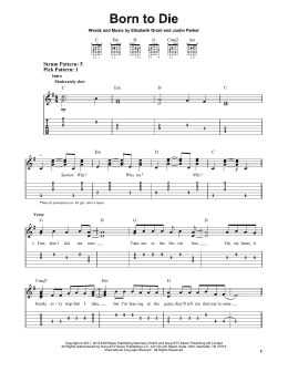 page one of Born To Die (Easy Guitar Tab)