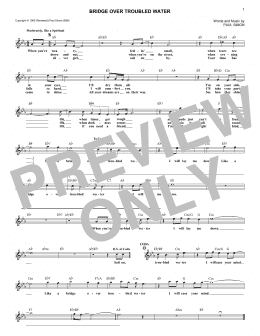 page one of Bridge Over Troubled Water (Lead Sheet / Fake Book)