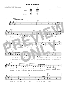 page one of Down In My Heart (Lead Sheet / Fake Book)