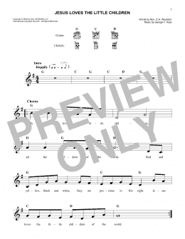 page one of Jesus Loves The Little Children (Lead Sheet / Fake Book)