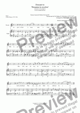 page one of Last verse arrangement WITH descant of 'Hosanna in excelsis' (Hosanna in the highest To our exalted Saviour) Hymns Ancient & Modern Revised no. 421