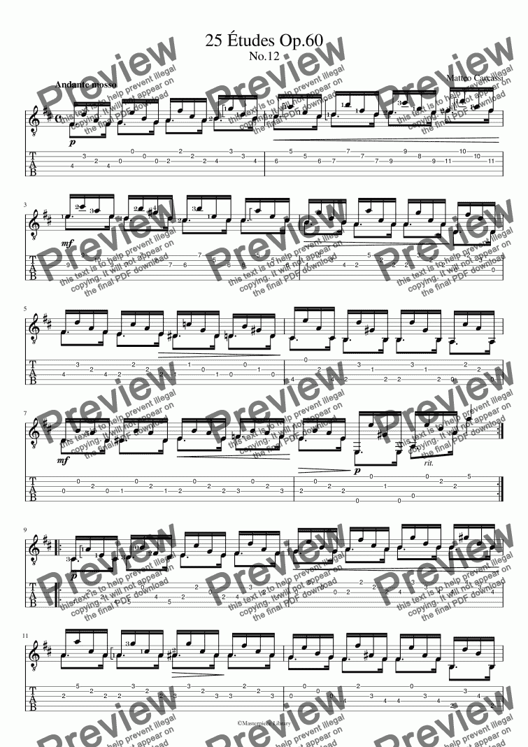 page one of 25 Etudes Op.60 No.12 (for Print)