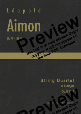page one of Aimon - String Quartet in A major