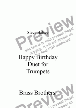 page one of Happy Birthday Duet for Trumpets