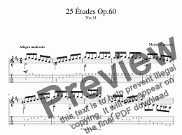 page one of 25 Etudes Op.60 No.14 (for iPad)
