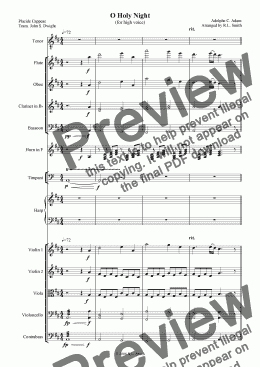 page one of O Holy Night - for high voice