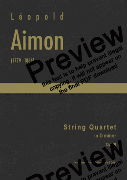 page one of Aimon - String Quartet in D minor