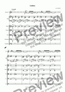 page one of Lullaby (version for Horn, Harp and Strings)