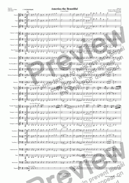 page one of America the Beautiful - Concert Band/Orchestra