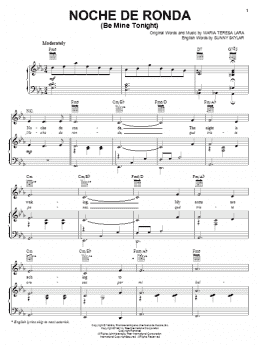 page one of Noche De Ronda (Be Mine Tonight) (Piano, Vocal & Guitar Chords (Right-Hand Melody))