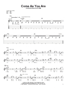 page one of Come As You Are (Guitar Tab)