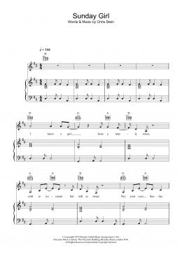 page one of Sunday Girl (Piano, Vocal & Guitar Chords)