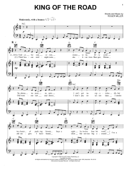 page one of King Of The Road (Piano, Vocal & Guitar Chords (Right-Hand Melody))