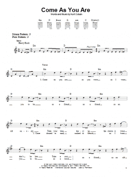 page one of Come As You Are (Easy Guitar)