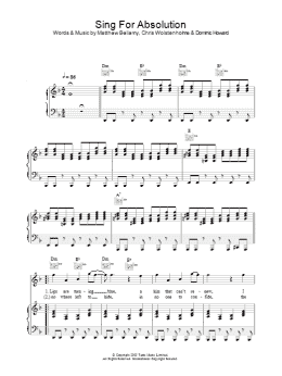 page one of Sing For Absolution (Piano, Vocal & Guitar Chords)