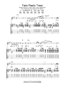 page one of Fake Plastic Trees (Guitar Tab)