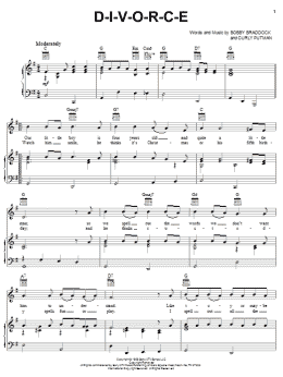 page one of D-I-V-O-R-C-E (Piano, Vocal & Guitar Chords (Right-Hand Melody))