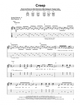 page one of Creep (Easy Guitar Tab)