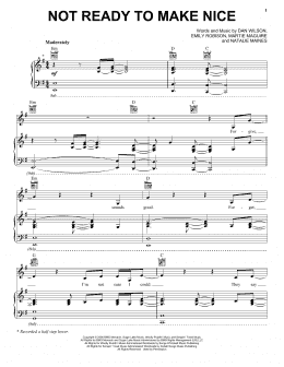 page one of Not Ready To Make Nice (Piano, Vocal & Guitar Chords (Right-Hand Melody))