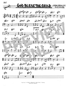 page one of God Bless' The Child (Real Book – Melody & Chords – C Instruments)