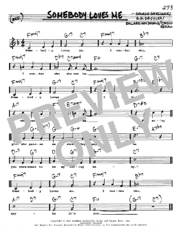 page one of Somebody Loves Me (Real Book – Melody, Lyrics & Chords)