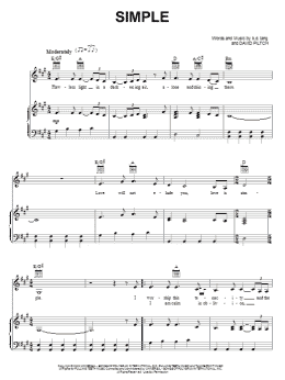 page one of Simple (Piano, Vocal & Guitar Chords (Right-Hand Melody))