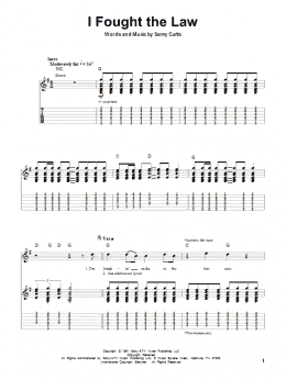 page one of I Fought The Law (Guitar Tab (Single Guitar))