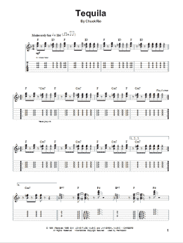 page one of Tequila (Guitar Tab (Single Guitar))