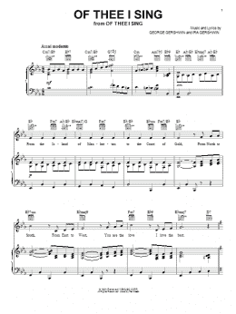 page one of Of Thee I Sing (Piano, Vocal & Guitar Chords (Right-Hand Melody))