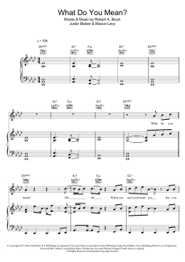 page one of What Do You Mean? (Piano, Vocal & Guitar Chords)
