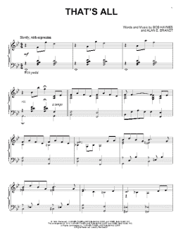 page one of That's All (Piano Solo)