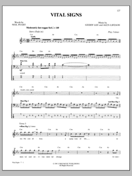 page one of Vital Signs (Bass Guitar Tab)