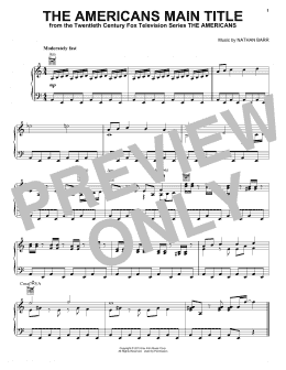 page one of The Americans Main Title (Piano Solo)