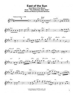 page one of East Of The Sun (And West Of The Moon) (Alto Sax Transcription)