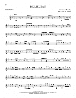 page one of Billie Jean (Xylophone Solo)