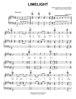 page one of Limelight (Piano, Vocal & Guitar Chords (Right-Hand Melody))